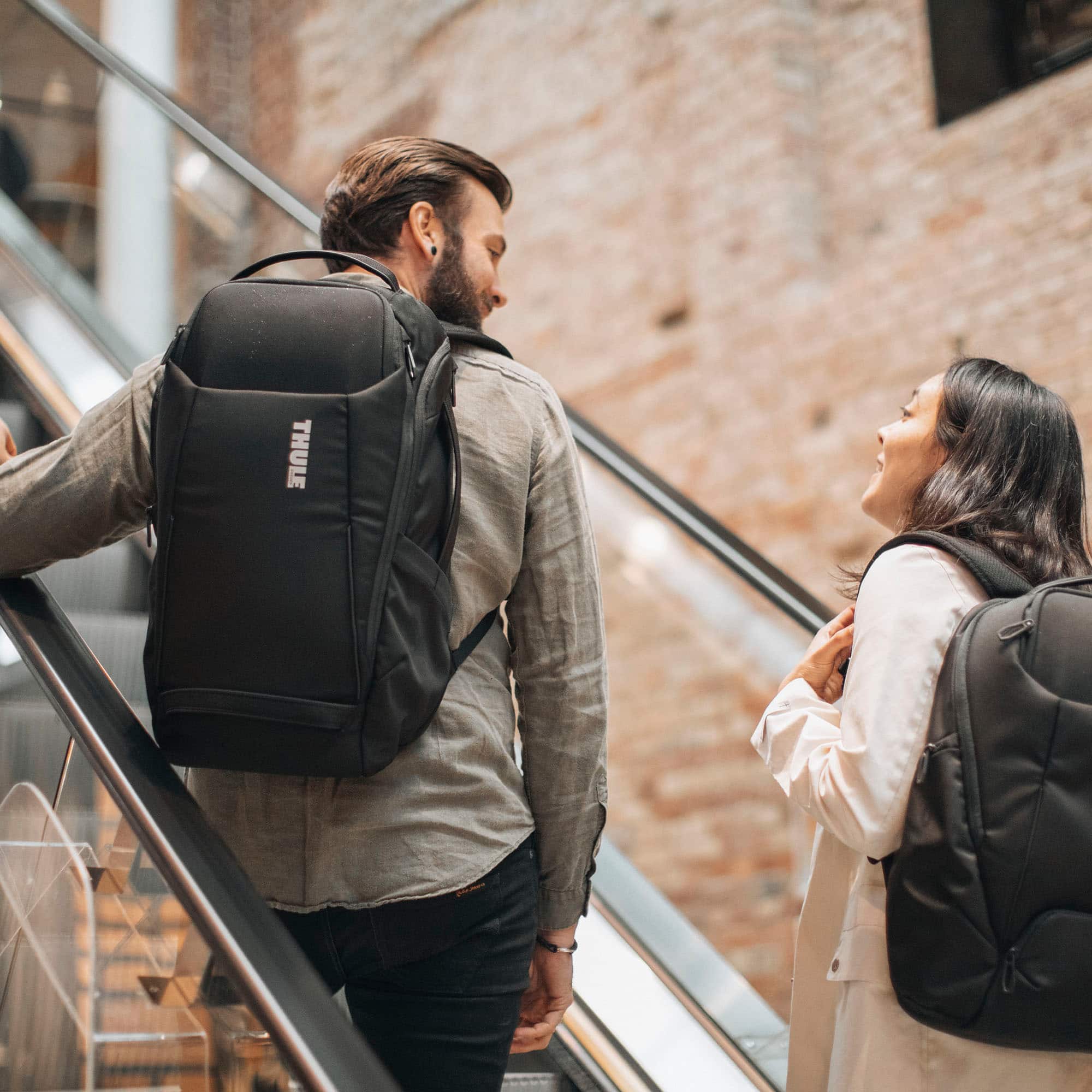 Alt View 20. Thule - Accent Backpack 23L Bundle for 15.6" Laptop w/ Subterra PowerShuttle, 10" Tablet Sleeve, SafeZone, & Water Bottle Holder - Black.