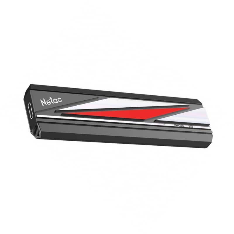 Netac - ZX20L 1TB Portable NVMe SSD, USB 3.2 Gen 2x2 Type-C External Solid State Drive, Up to 2000MB/s Read Speed - Black