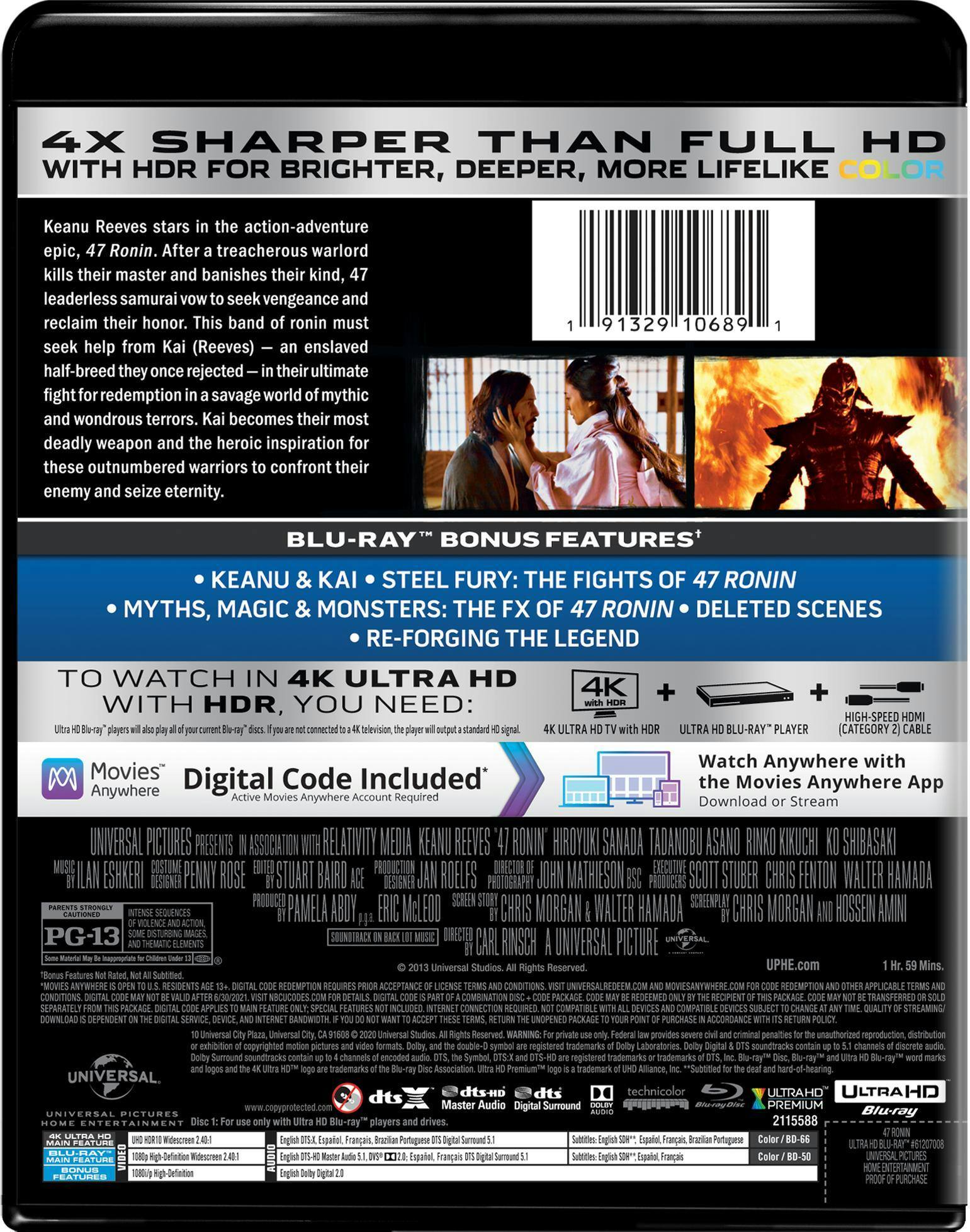 Back. 47 Ronin (4K Ultra HD) [UHD].