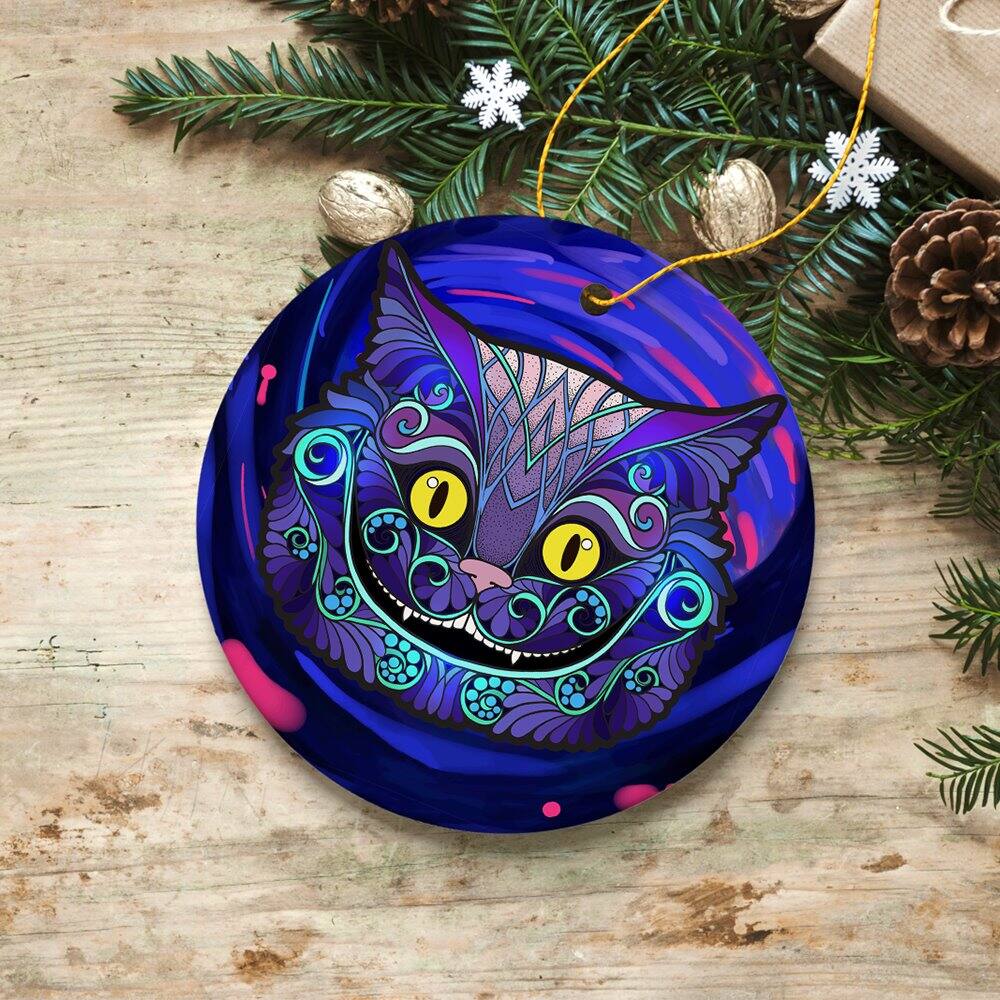 Back. OrnamentallyYou - Cheshire Cat Christmas Ornament - Multi-colored.