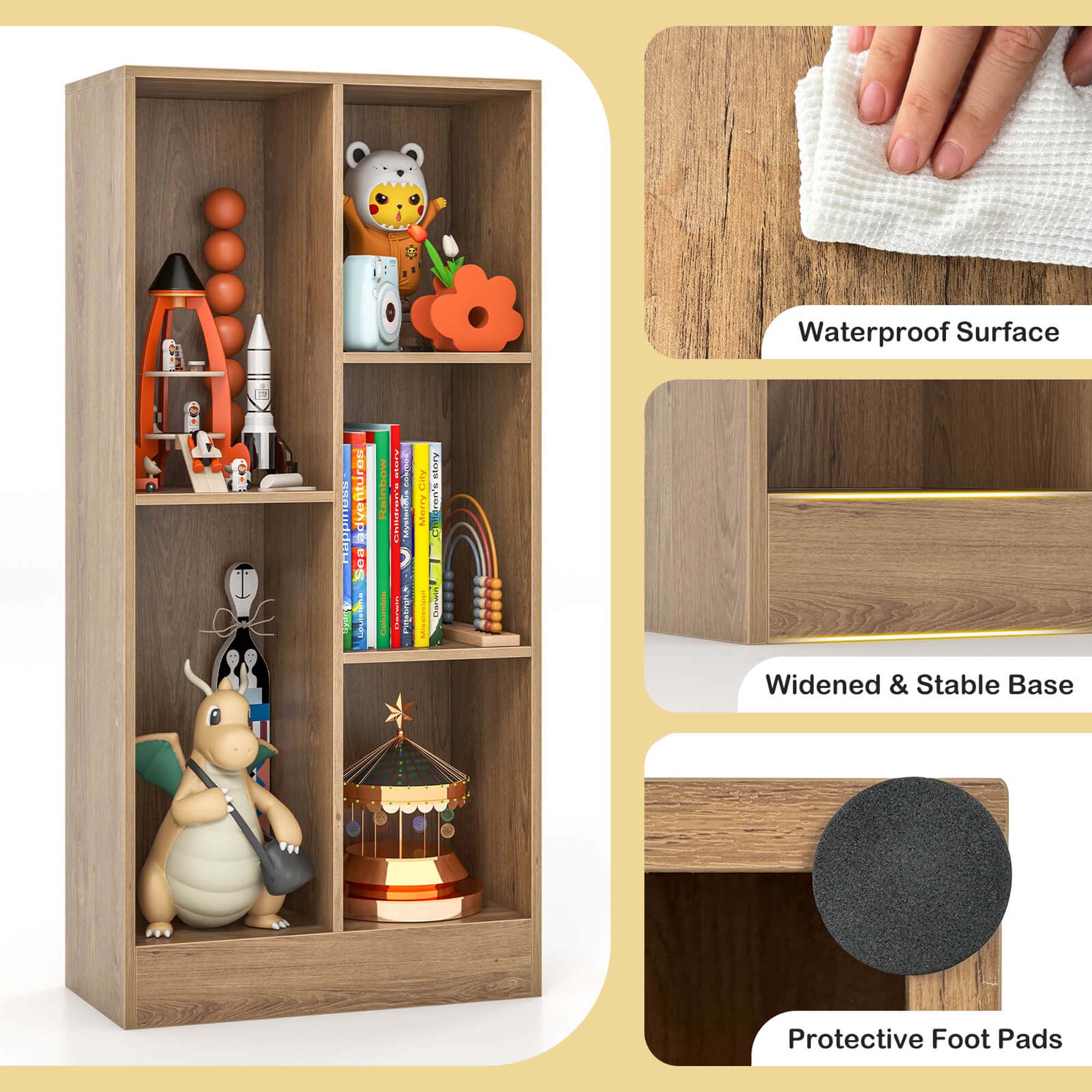 Waterproof Surface, Widened & Stable Base, Protective Foot Pads