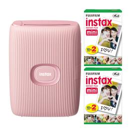 Fujifilm - Instax Mini Link2 Smartphone Printer (Pink) and Film Pack (40 Sheets)