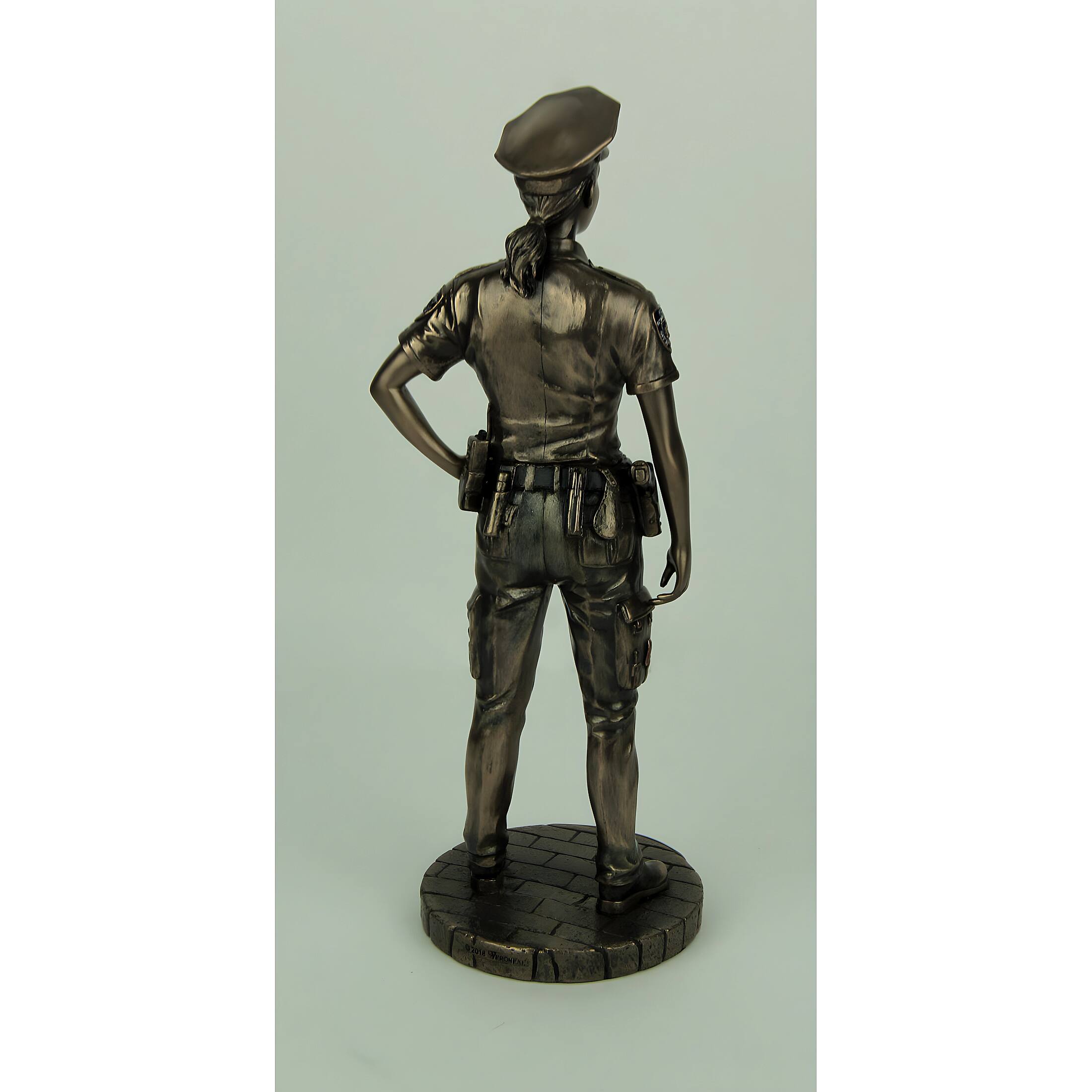 Alt View 2. Veronese Design - Police Woman To Protect and Serve Police Officer Tribute Statue - Bronze.