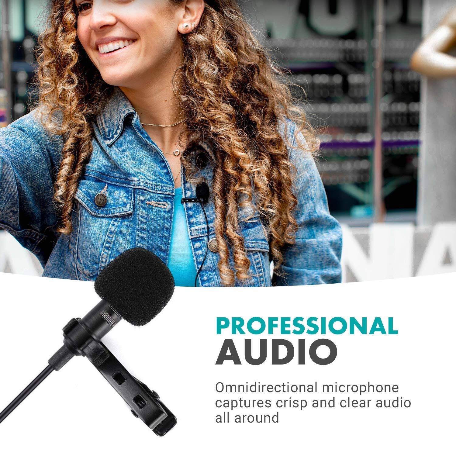 PROFESSIONAL AUDIO  
Omnidirectional microphone captures crisp and clear audio all around