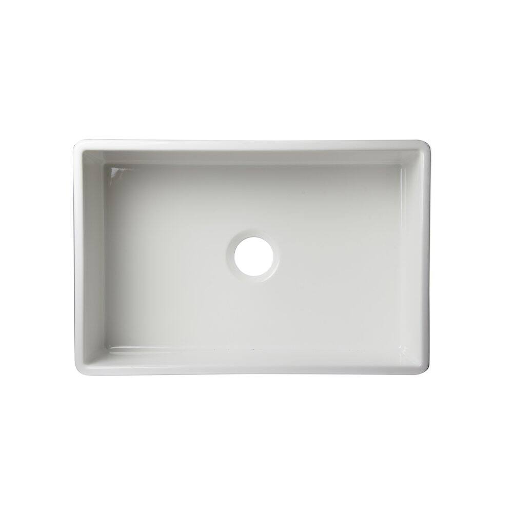 Alt View 2. Alfi - ALFI brand White 30 Contemporary Smooth Apron Fireclay Farmhouse Kitchen Sink - White.