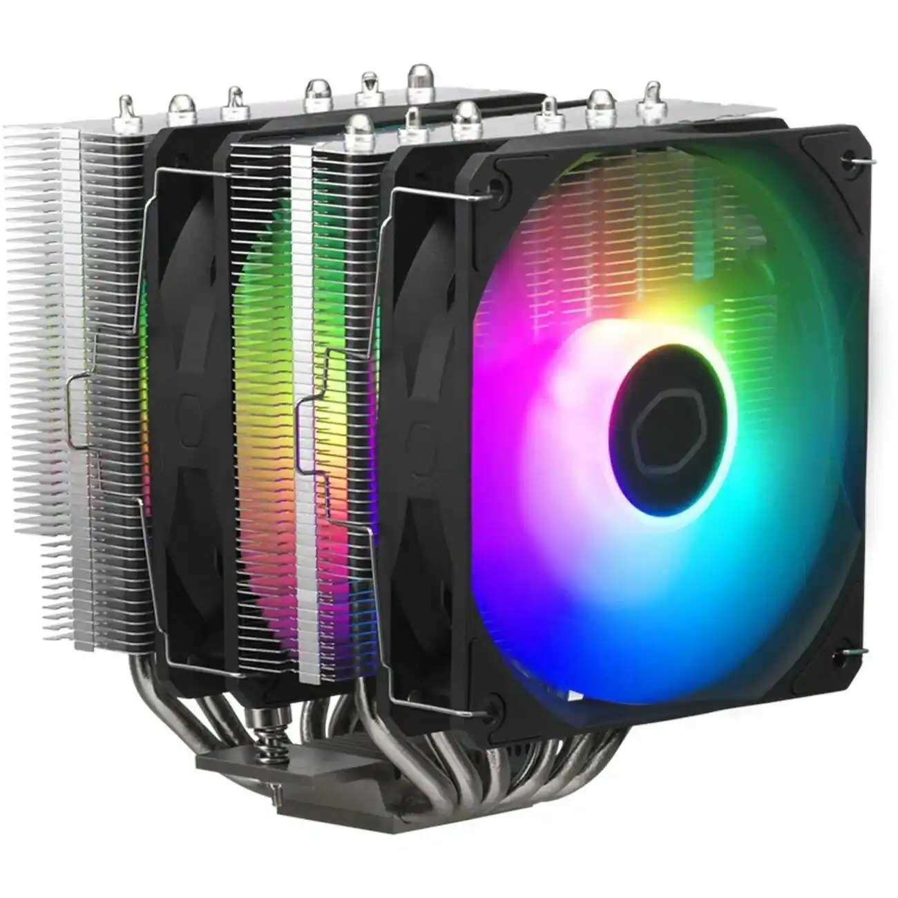 Left. Cooler Master - Cooler Master Hyper 620S Dual Tower, ARGB Sync, 120mm Fan, 6 Heat Pipes, AMD/Intel Compatible (RR-D6NA-17PA-R1) - ARGB.