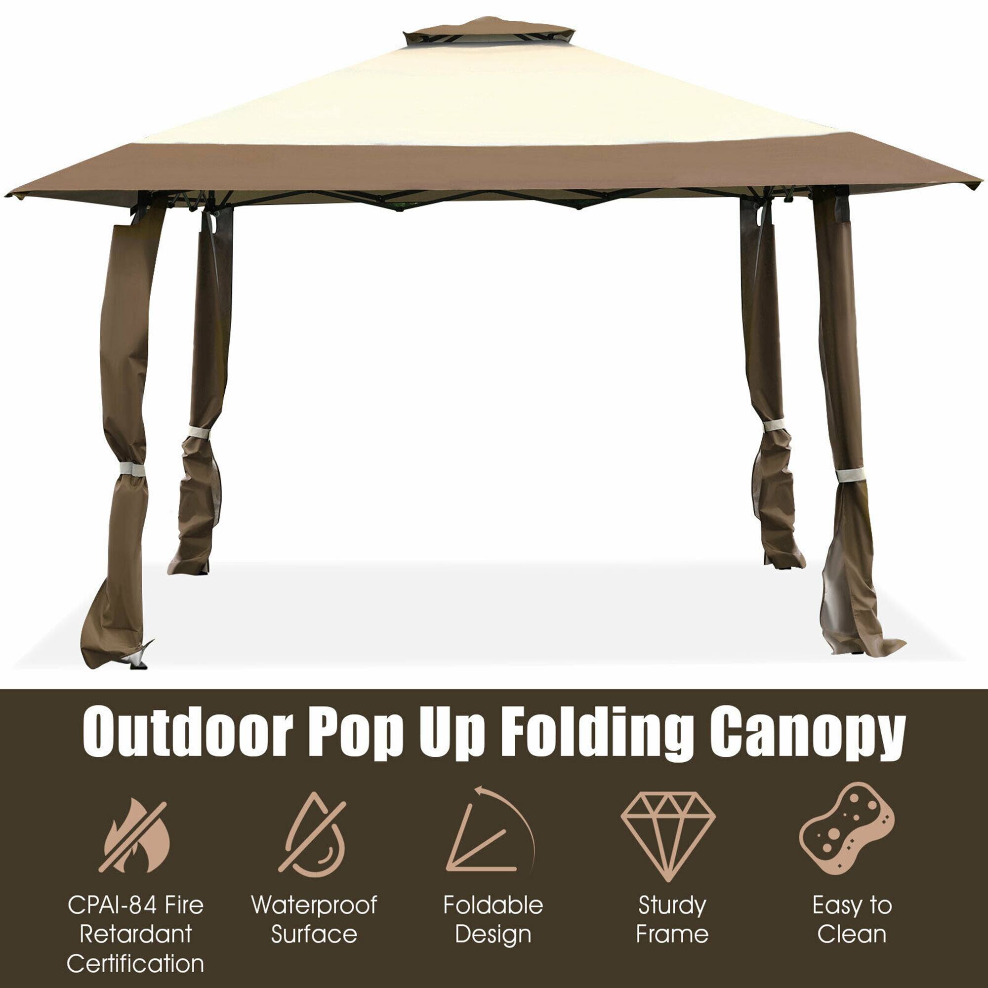 Outdoor Pop Up Folding Canopy CPAI-84 Fire Retardant Waterproof Foldable Design Certification Sturdy Frame Easy to Clean