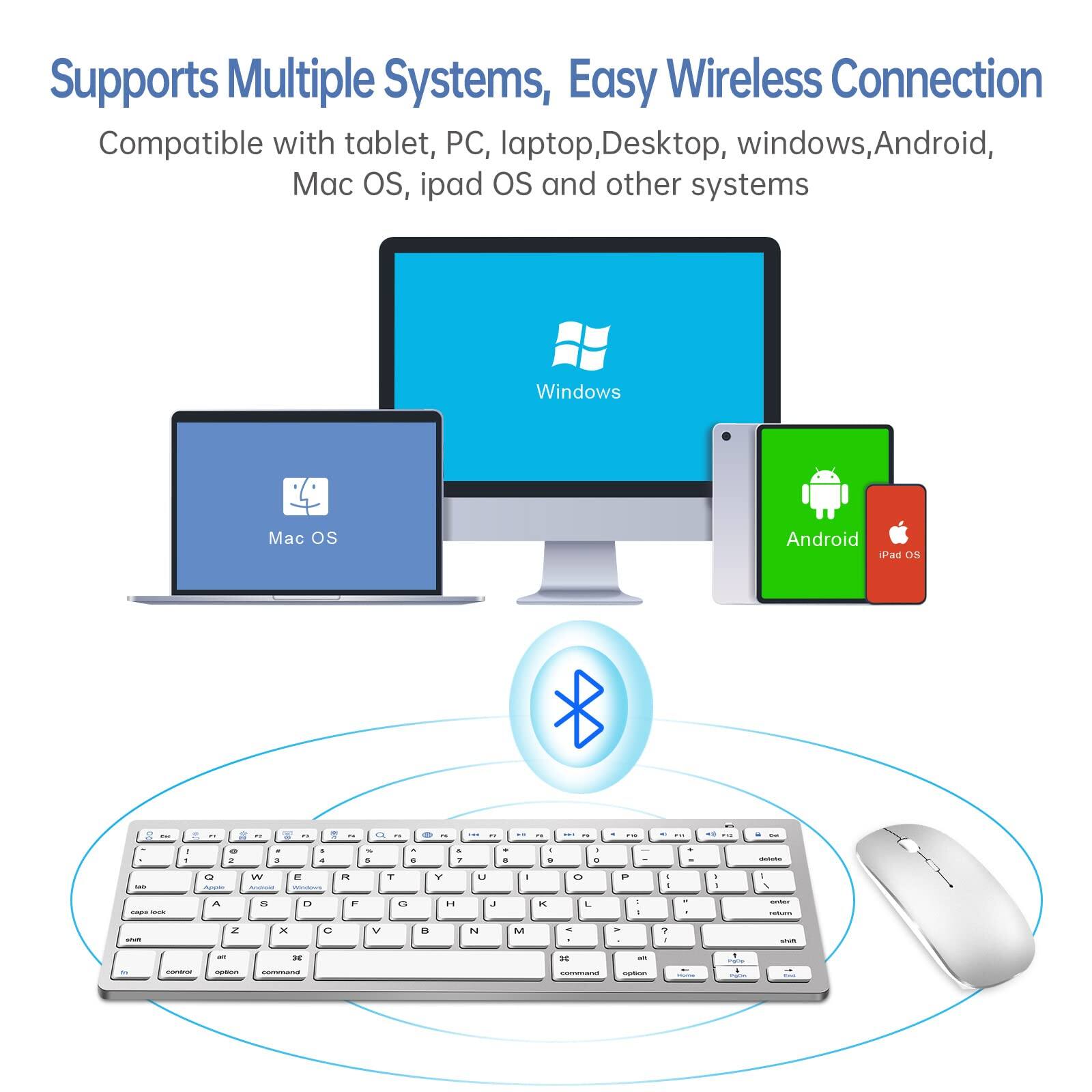 Supports Multiple Systems, Easy Wireless Connection

Compatible with tablet, PC, laptop, Desktop, windows, Android, Mac OS, iPad OS and other systems
