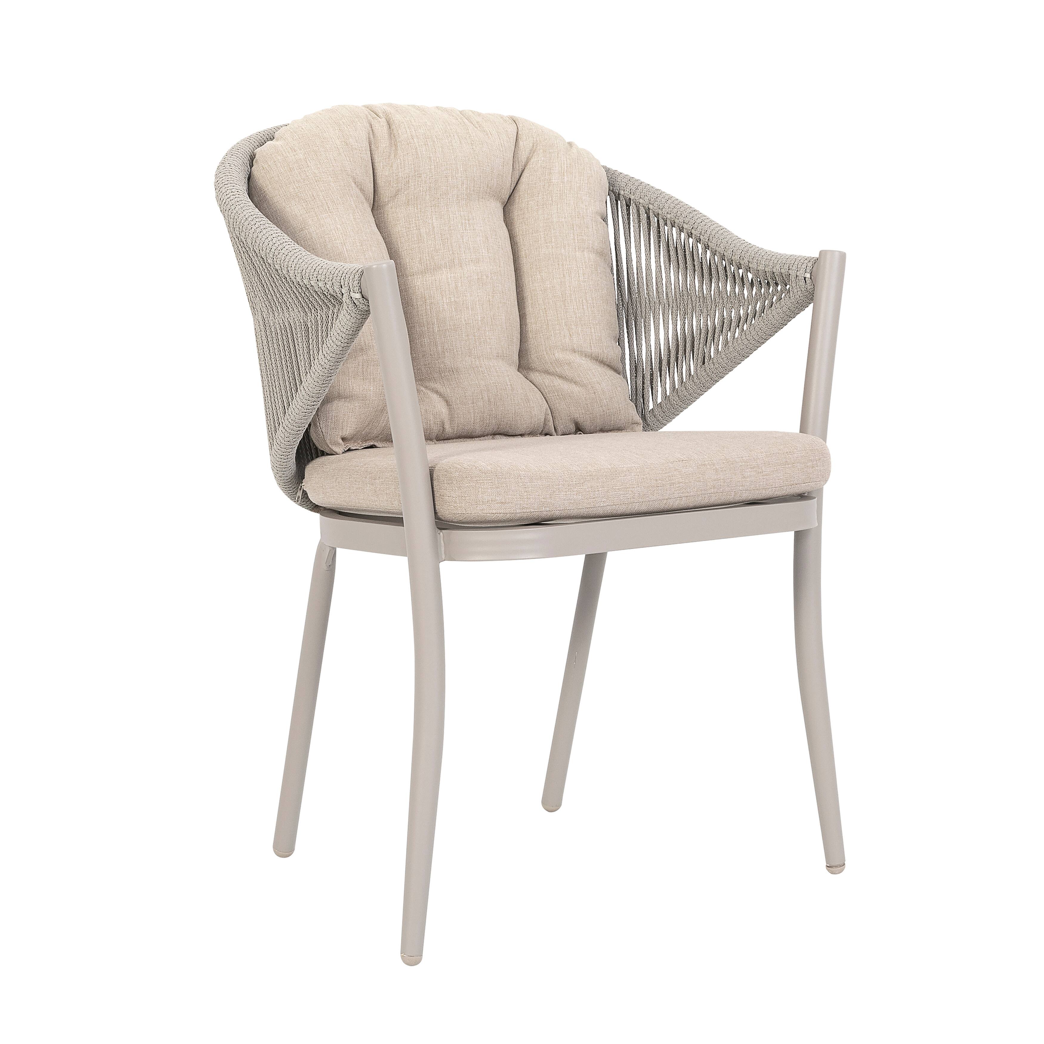 Alt View 9. Nuu Garden - Outdoor 4-Piece Woven Rope Conversation Chair Set with Seat and Back Cushions, Aluminum, Olefin - Beige.