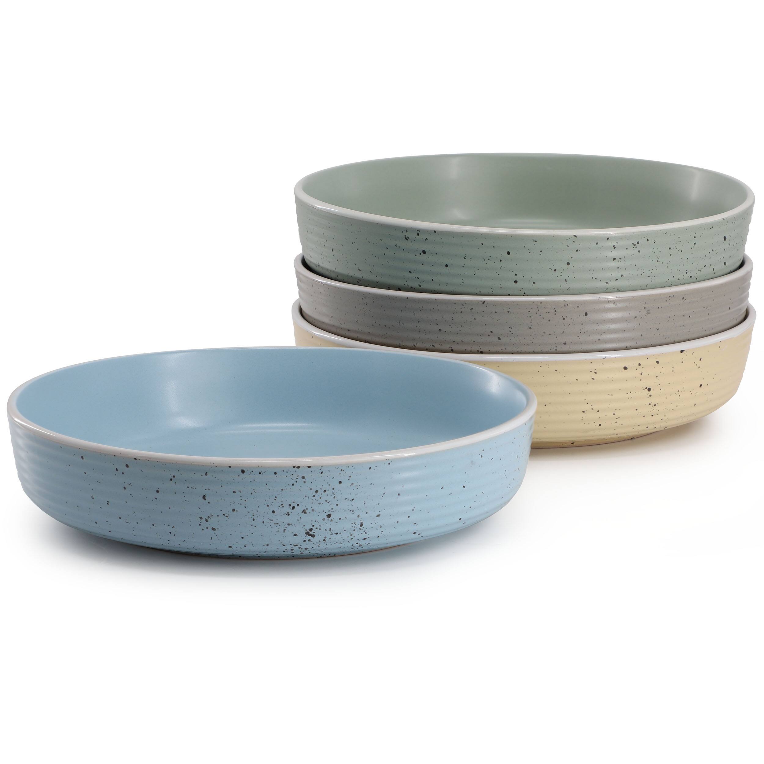 Alt View 4. Elama - Elama Emilia 16 Piece Assorted Double Bowl Stoneware Dinnerware Set in Speckled Multi-Color - Multi.