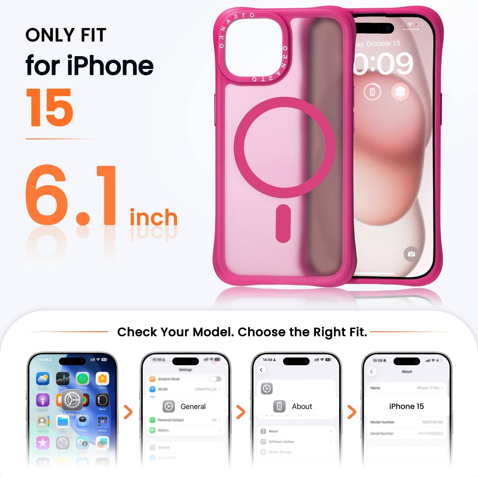 ONLY FIT for iPhone 15 6.1 inch

Check Your Model. Choose the Right Fit.

14:58 A - 10:28

General
About iPhone 15
Software Update