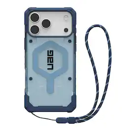 UAG - iPhone 17 Pro Max Case with MagSafe & Adjustable Wrist Lanyard Bundle, Translucent Rugged Cover, Pathfinder Clear - Blues Case + Lanyard