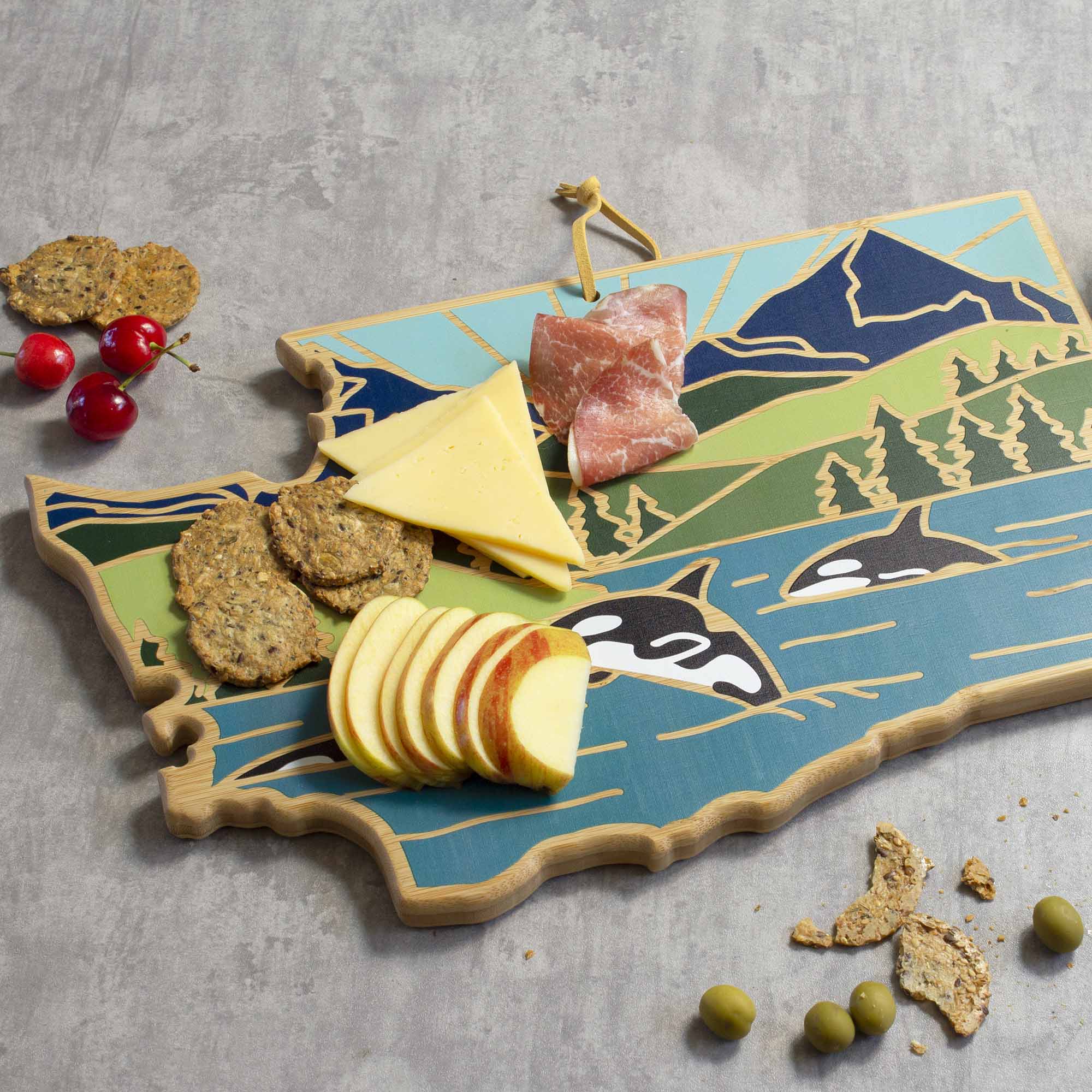 Back. Totally Bamboo - Washington Cutting Board with Artwork by Summer Stokes.