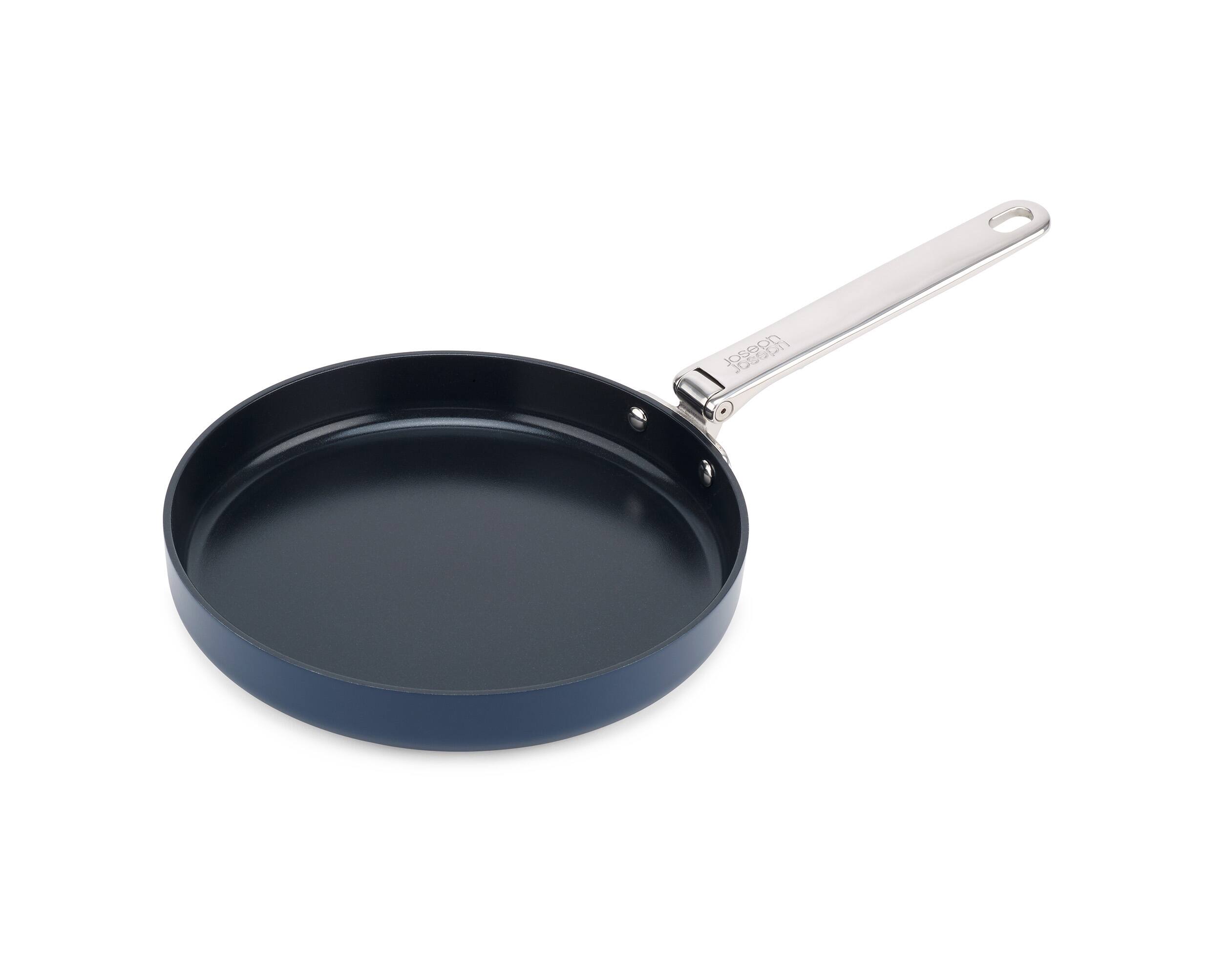 Alt View 2. Joseph Joseph - Space Ceramic Non-stick 9.5" Frying Pan with Folding Handle - Blue.