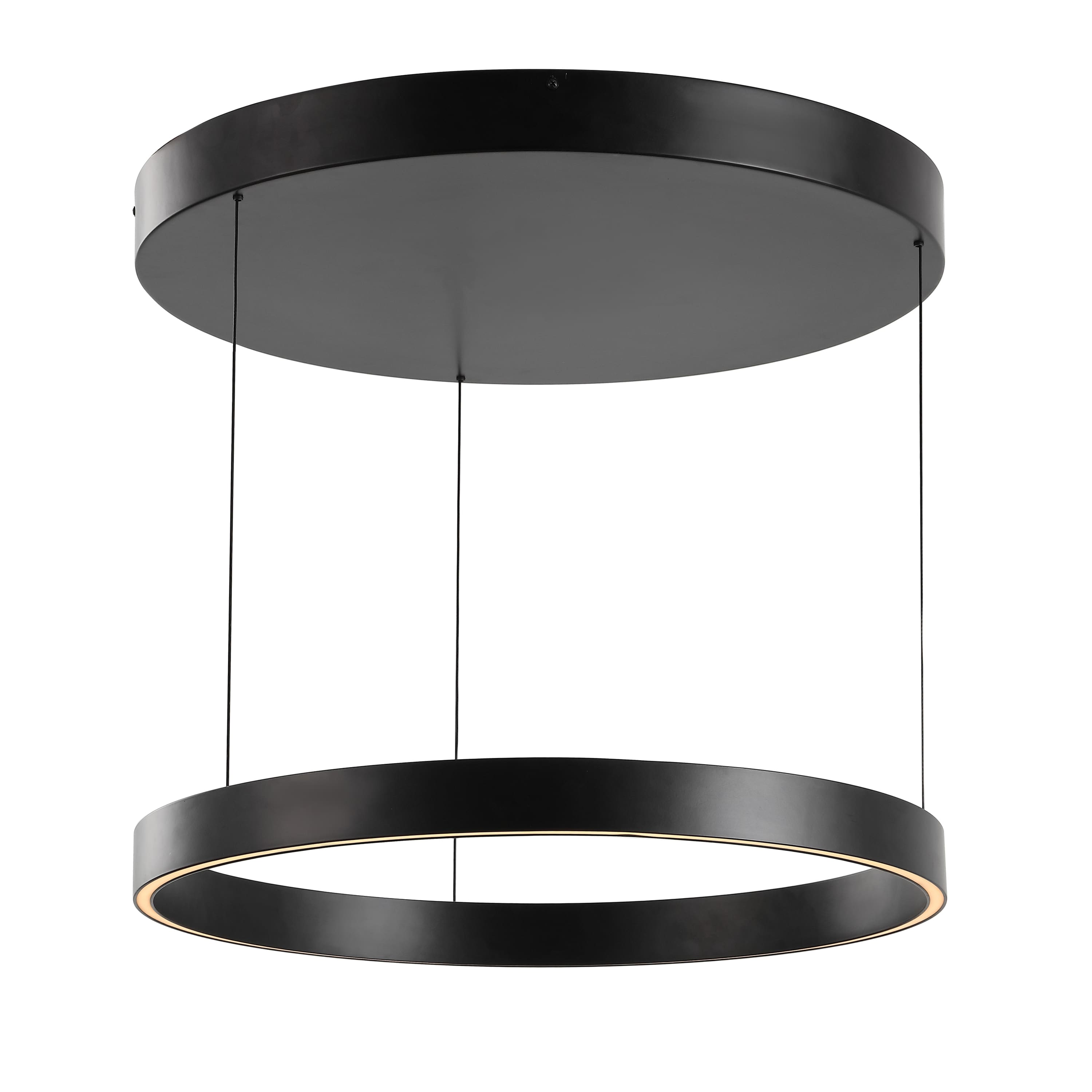 "Jonathan Y - Jense 23.75"" Minimalist Modern Metal Adjustable Dimmable Ring Integrated LED Pendant - Black" price history on PriceWatchPro