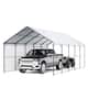 Front. VEVOR - Heavy Duty Metal Carport, 13' x 26' Outdoor Carport with Galvanized Steel Frame & Roof, Car Tent Garage Shade - Gray.