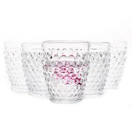 BreeBe - Hobnail Collection Tumbler Glass (10.2 oz. set of 6) - Clear
