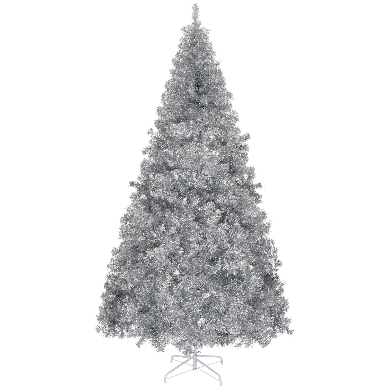 VAVSEA - 6 FT Artificial Christmas Tree, Unlit Hinged Christmas Pine Tree with 800 Branch Tips and Sturdy Metal Stand - Silver