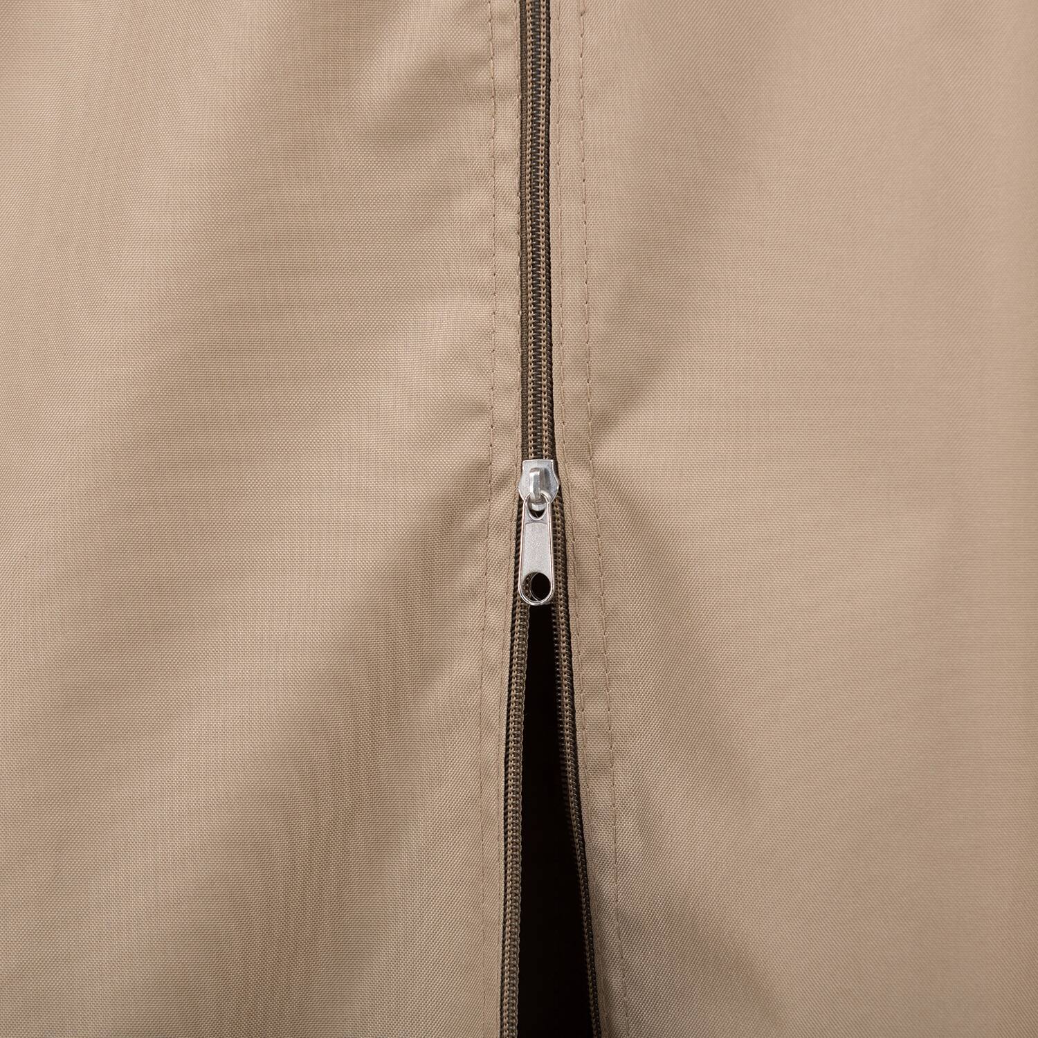 Left. SUNJOY - SUNJOY Tan+Brown Replacement Curtain For Moorehead Steel Patio Gazebo (11X13 Ft) A101011500 - Tan+Brown.