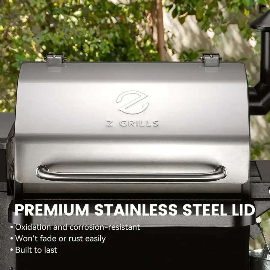 Z Grills Premium Stainless Steel Lid - Oxidation and corrosion-resistant, won't fade or rust easily, built to last.