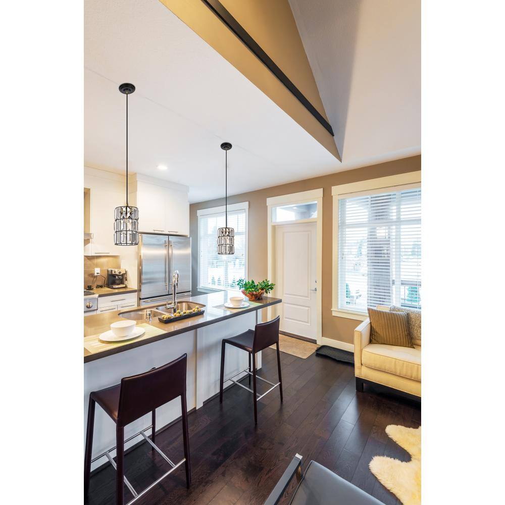 Angle. Living District - Blair Collection Pendant D7.1 H11.5 Lt:1 Oil rubbed bronze Finish - Oil Rubbed Bronze.