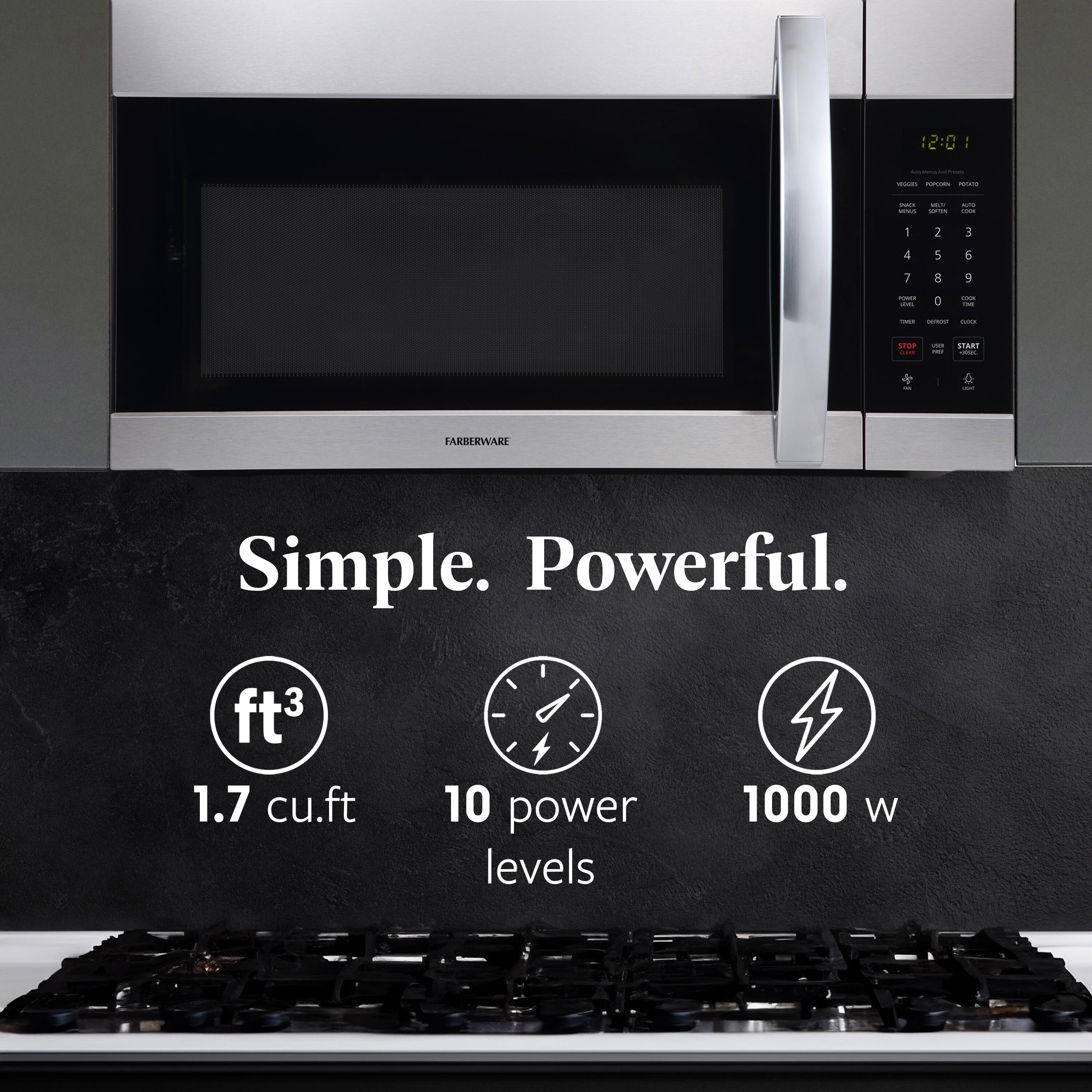 Simple. Powerful.  
1.7 cu.ft  
10 power levels  
1000 W