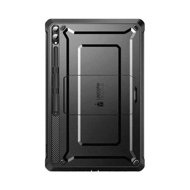 Front. SUPCASE - UB PRO Rugged Case with Kickstand and Screen Protector for Galaxy Tab S10 Ultra 14.6-Inch (2024) - Black.