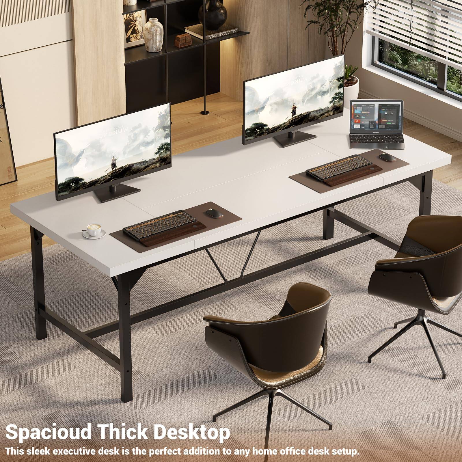 Spacioud Thick Desktop  
This sleek executive desk is the perfect addition to any home office desk setup.