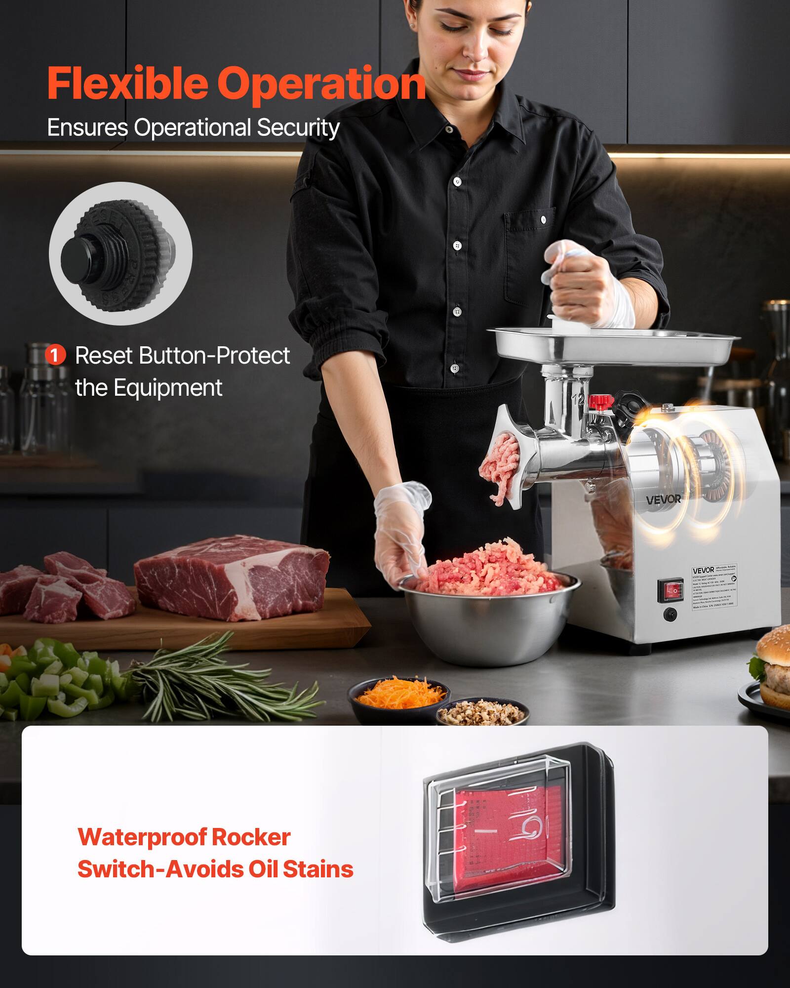 Flexible Operation Ensures Operational Security

1. Reset Button - Protect the Equipment

Waterproof Rocker Switch - Avoids Oil Stains