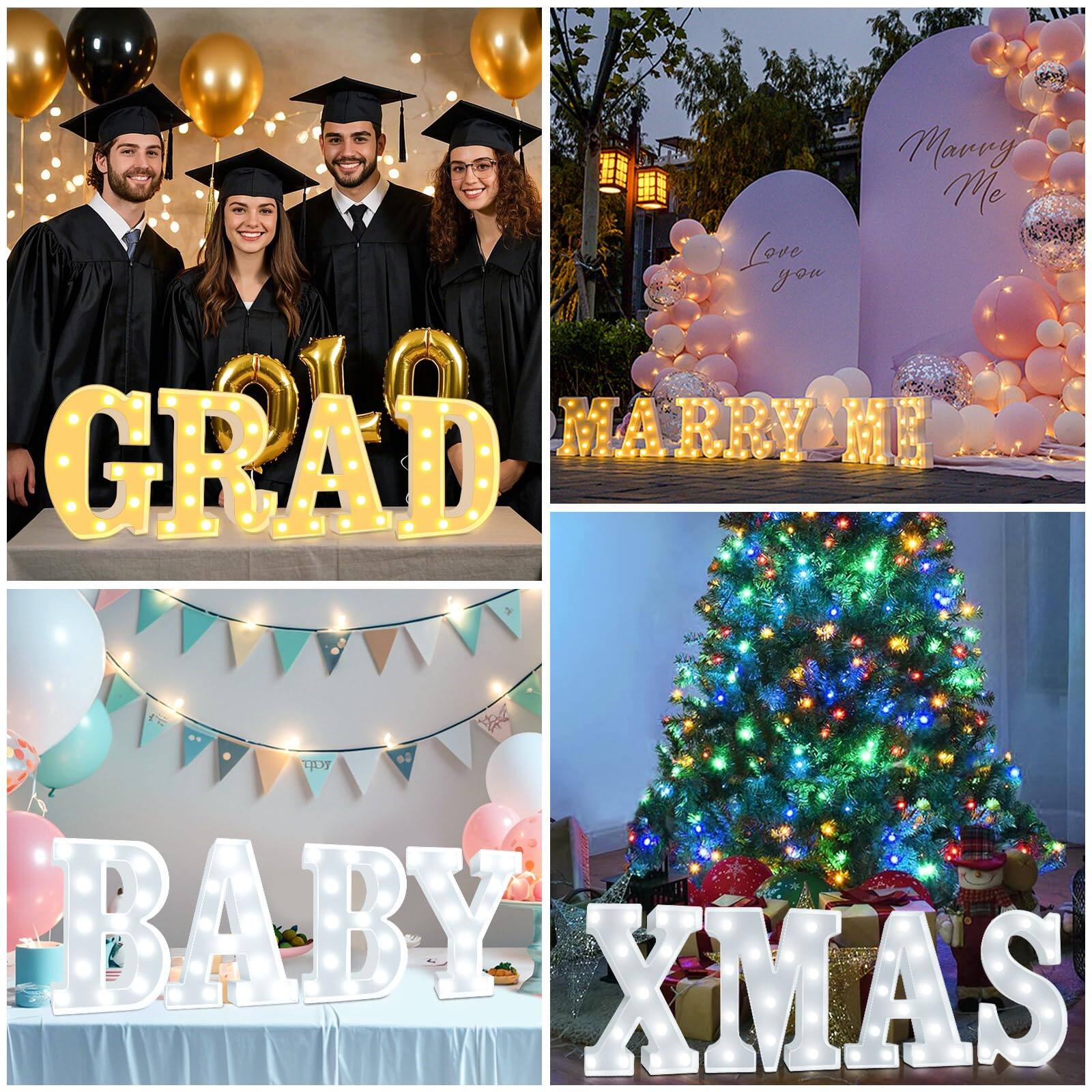 Sure, here is the corrected and grouped text from the image:

1. **GRAD**
   - "GRAD"

2. **MARRY ME**
   - "Marry Me"
   - "Love you"

3. **BABY**
   - "BABY"

4. **XMAS**
   - "XMAS"