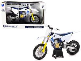 Husqvarna FC450 1/12 Diecast Motorcycle Model by New Ray - White and Blue