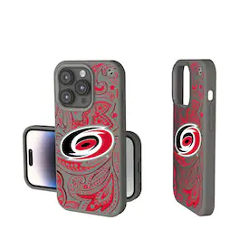 Keyscaper - NHL - Carolina Hurricanes Paisley Soft Touch iPhone Case - 15 - Gray