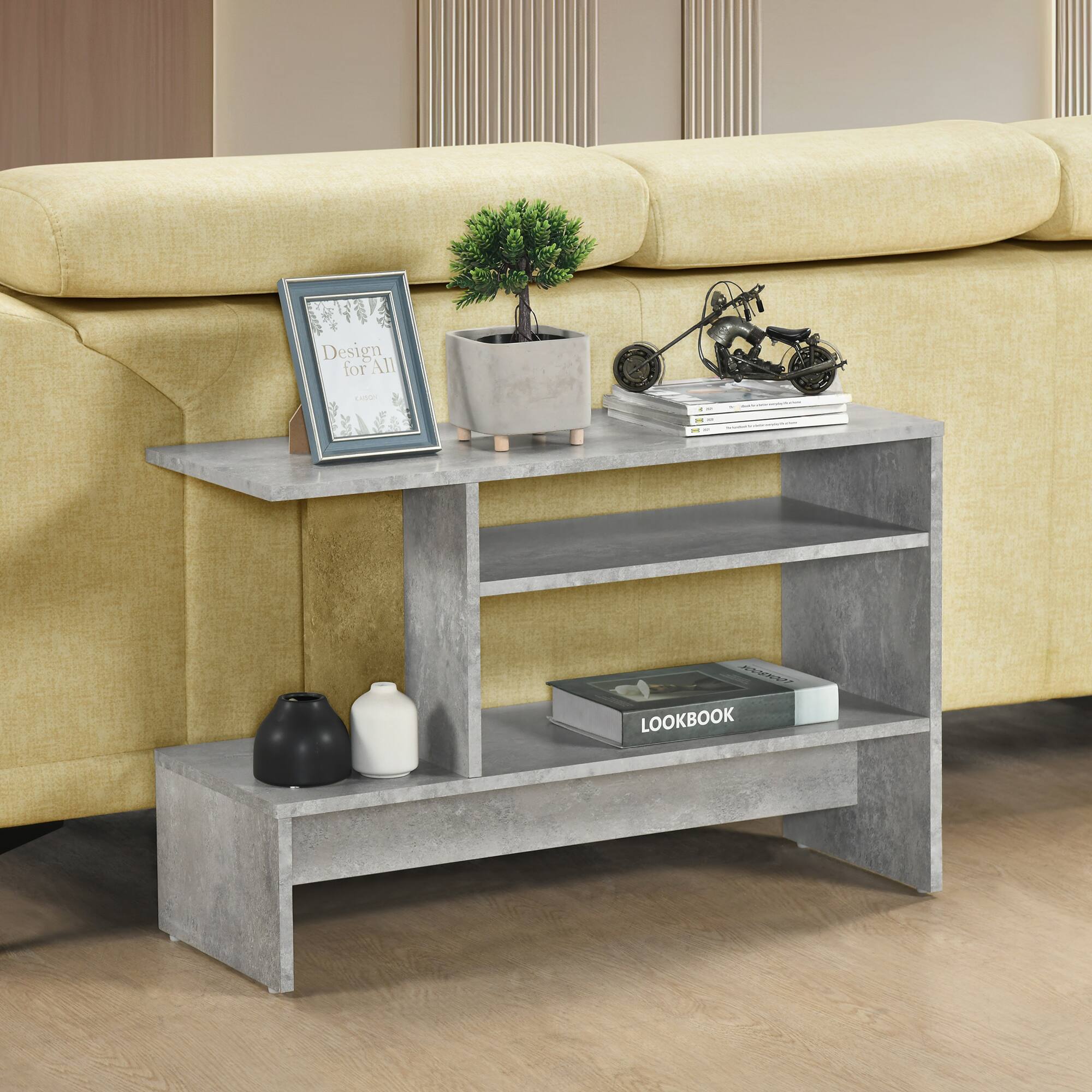 Kings Brand Furniture Modern Sofa Table with Open Shelving 32