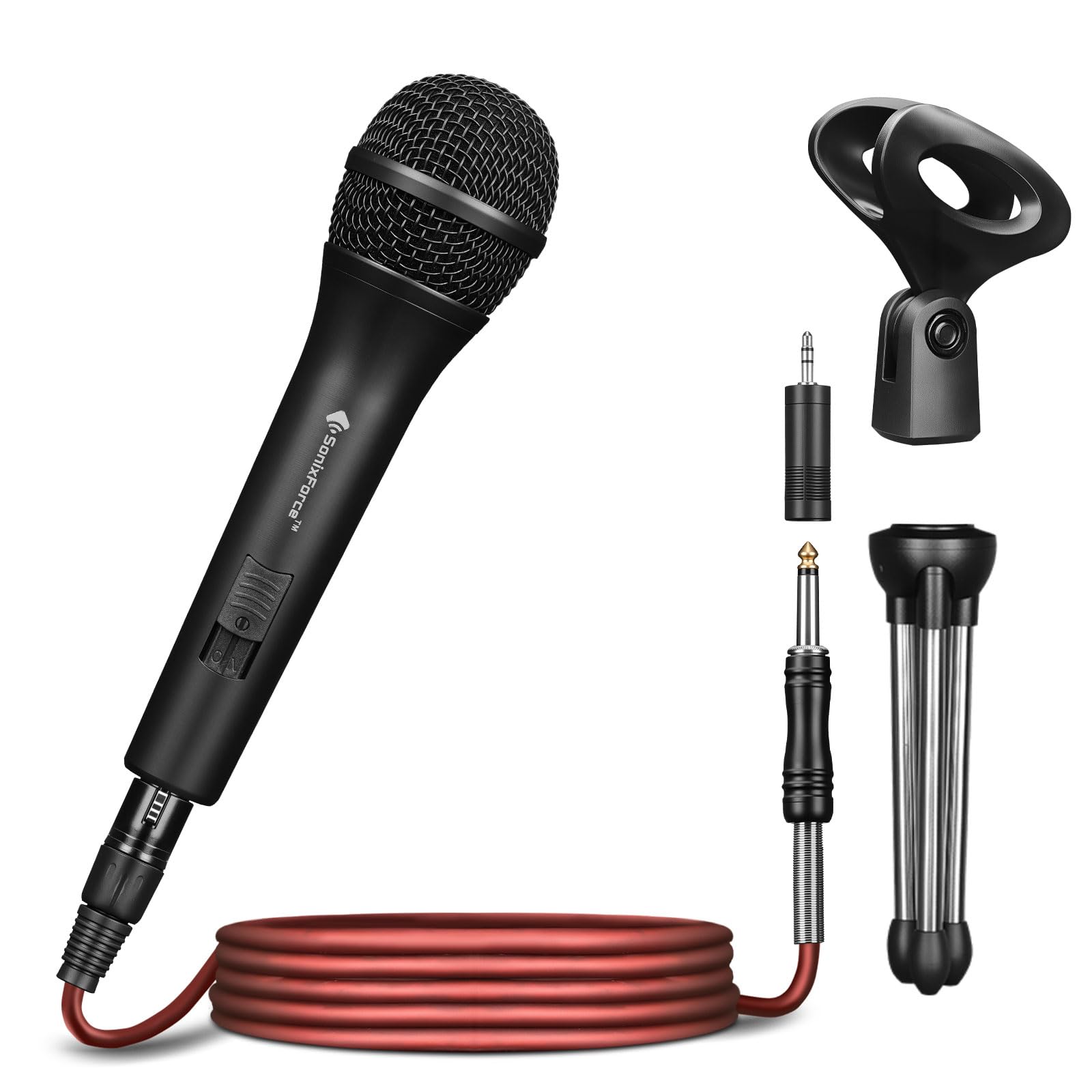 Front. Reds Spade - Dynamic microphone for singing karaoke with xlr to audio cable vocal handheld mic podcast mixer amplifier pa - Black.