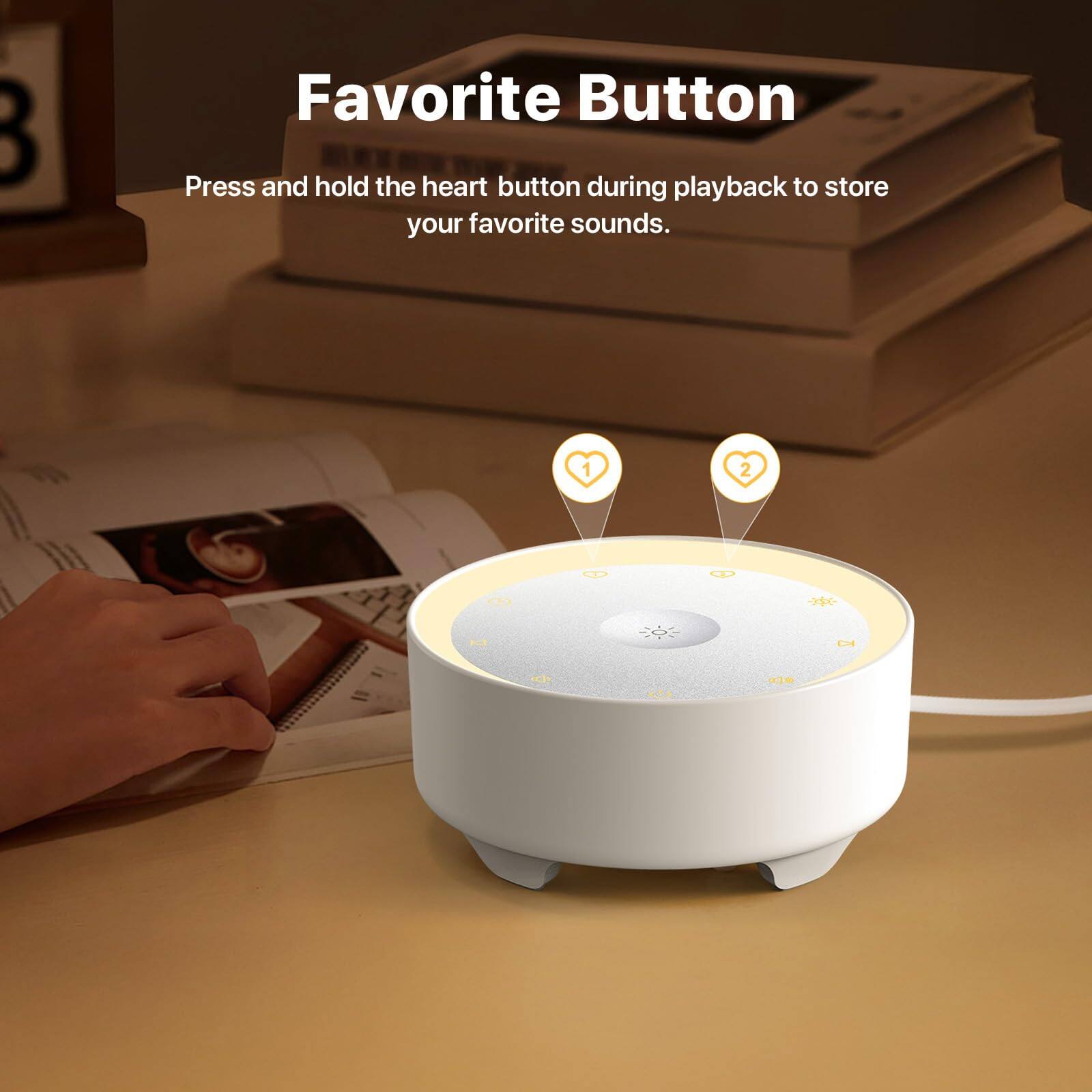 Favorite Button

Press and hold the heart button during playback to store your favorite sounds.