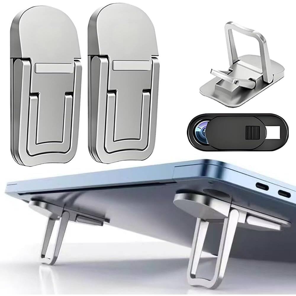 Front. RTMB - 2-Pack Adjustable Laptop Stand – Portable, Ergonomic, Silver - White.
