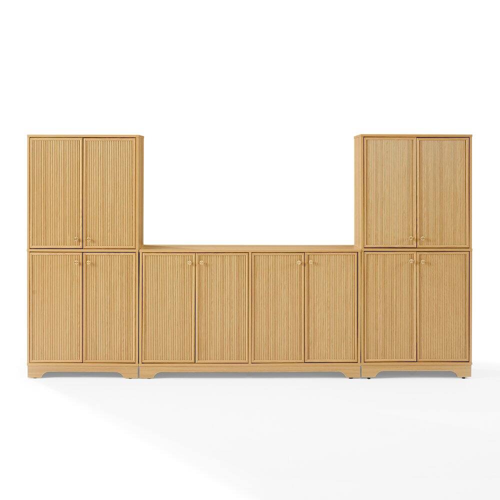 Alt View 1. Crosley Furniture - Naomi 3-Piece Entertainment Center - Sideboard & 2 Pantries - Brown.