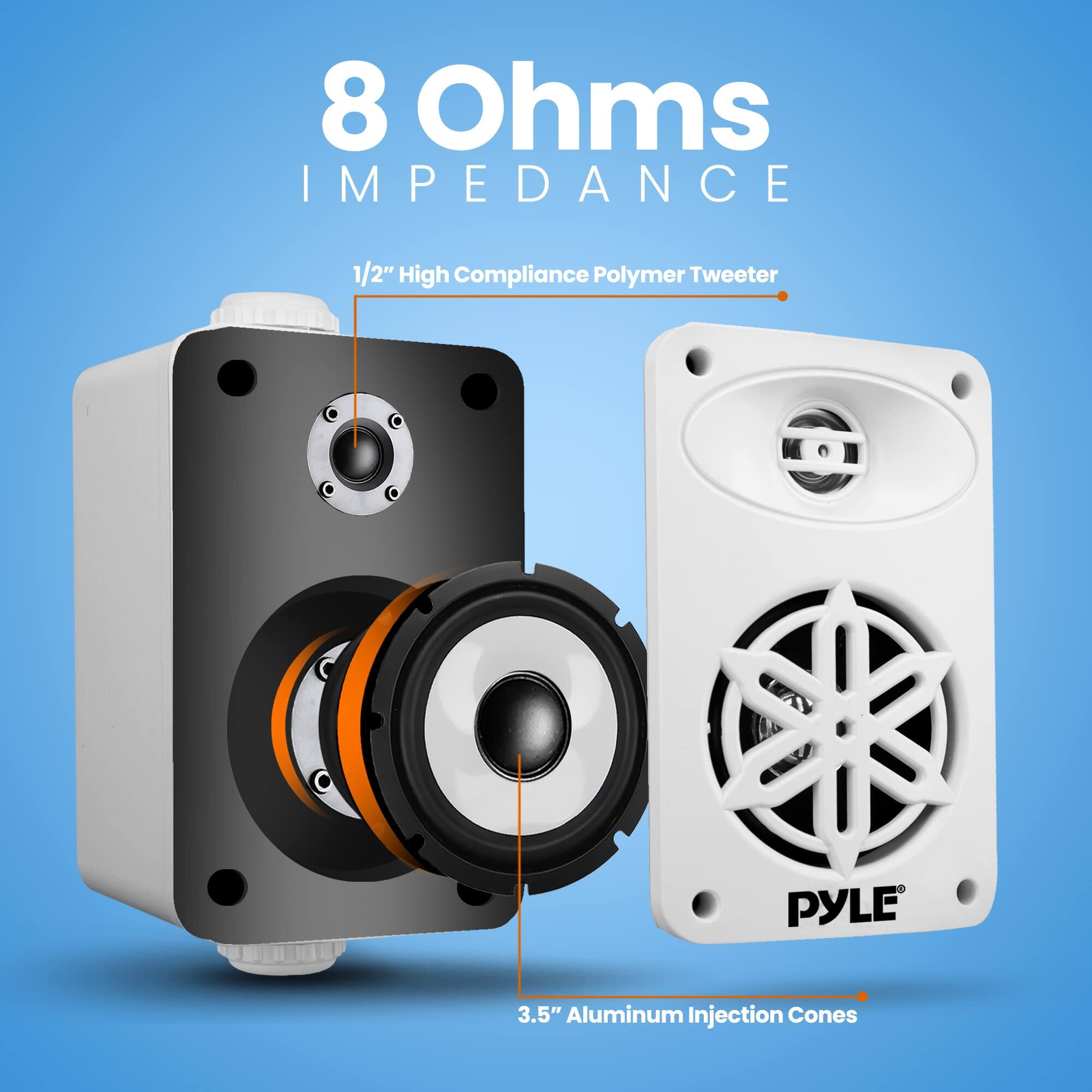 8 Ohms IMPEDANCE  
1/2" High Compliance Polymer Tweeter  
3.5" Aluminum Injection Cones