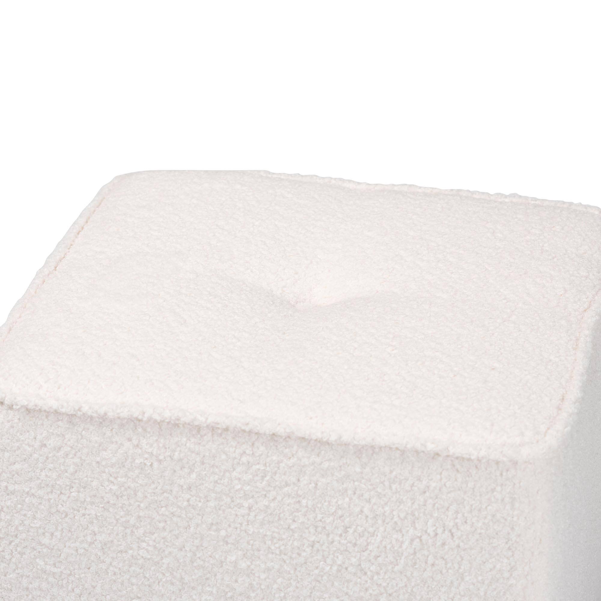 Left. Baxton Studio - Isaiah Modern and Contemporary Boucle Upholstered Ottoman - Ivory.