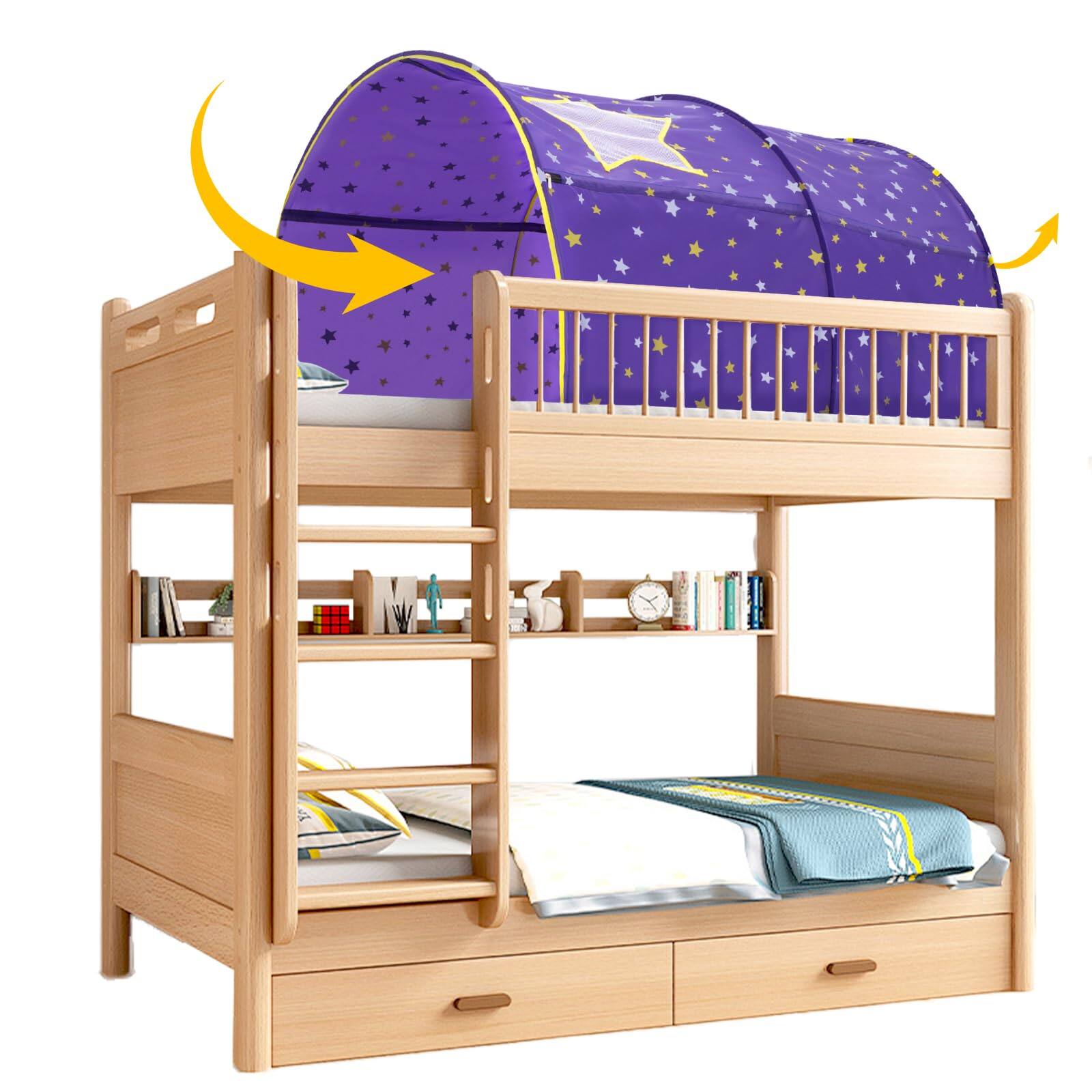 Alt View 4. Skar Audio - Starlight Bed Dream Play Tents Playhouse Space Sleeping Indoor Stars Pop Up Portable Frame Curtains - Pink.