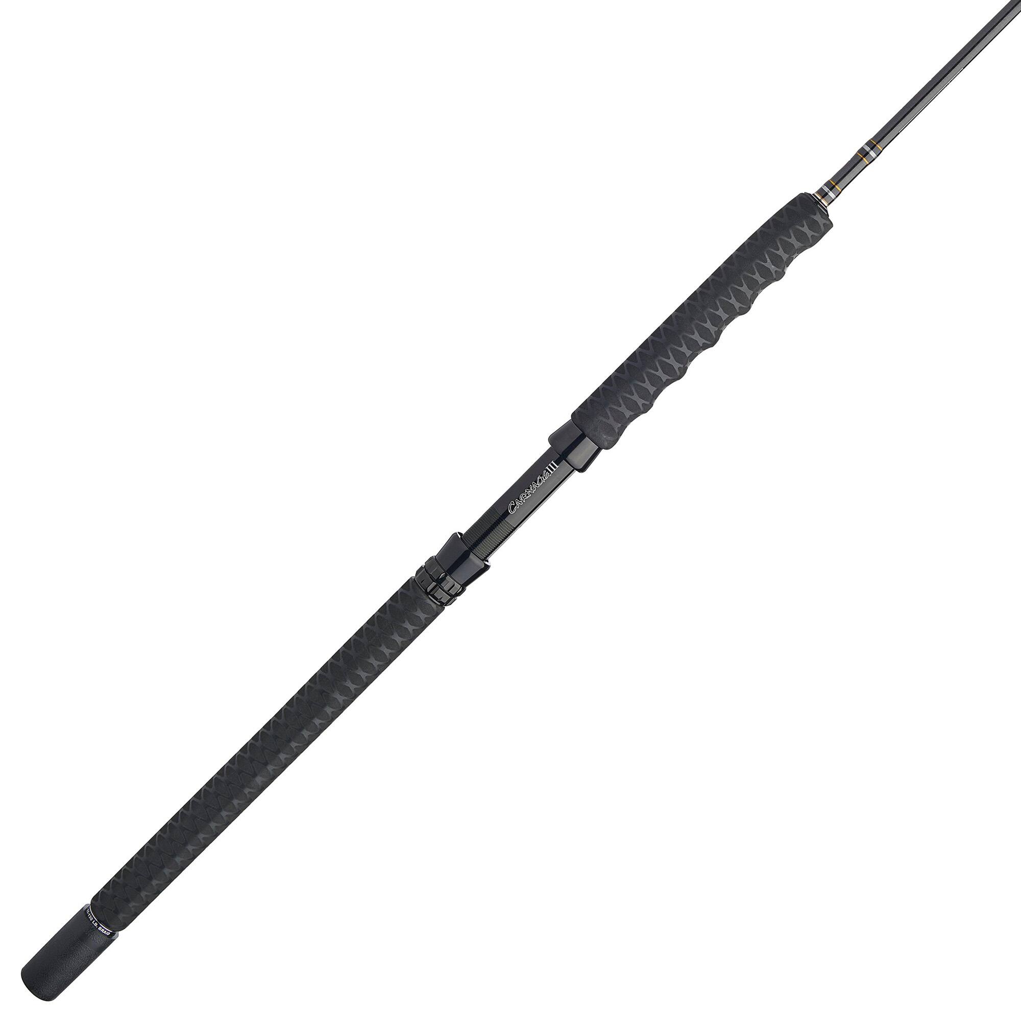 Front. PENN - PENN Carnage III Conventional Boat Fishing Rod, 6' Fishing Pole, Heavy Power - Silver/Black/Gold.