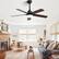 Alt View 5. Sofucor - 42 Inch Modern Ceiling Fan with Light and Remote Control 6 Adjustable Wind Speed Dimmable Light & Bedroom Ceiling Fans - Black.