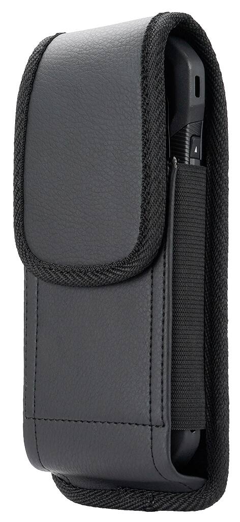 Alt View 5. Nakedcellphone - Pouch Case for iPhone 17 Pro Max, iPhone 15 Plus (with Metal Clip, Belt Harness, Magnetic Closure, Case-Compatible) - Black.