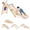 Front. Costway - Costway Wooden Climbing Toys for Toddlers Jungle Gym with Reversible Ramp, Seesaw, Climber - Multicolor.