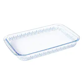 Gibson - Spice By Tia Mowry 3.1 Quart Spicy Cloves Glass Rectangular Baker - Clear and Blue