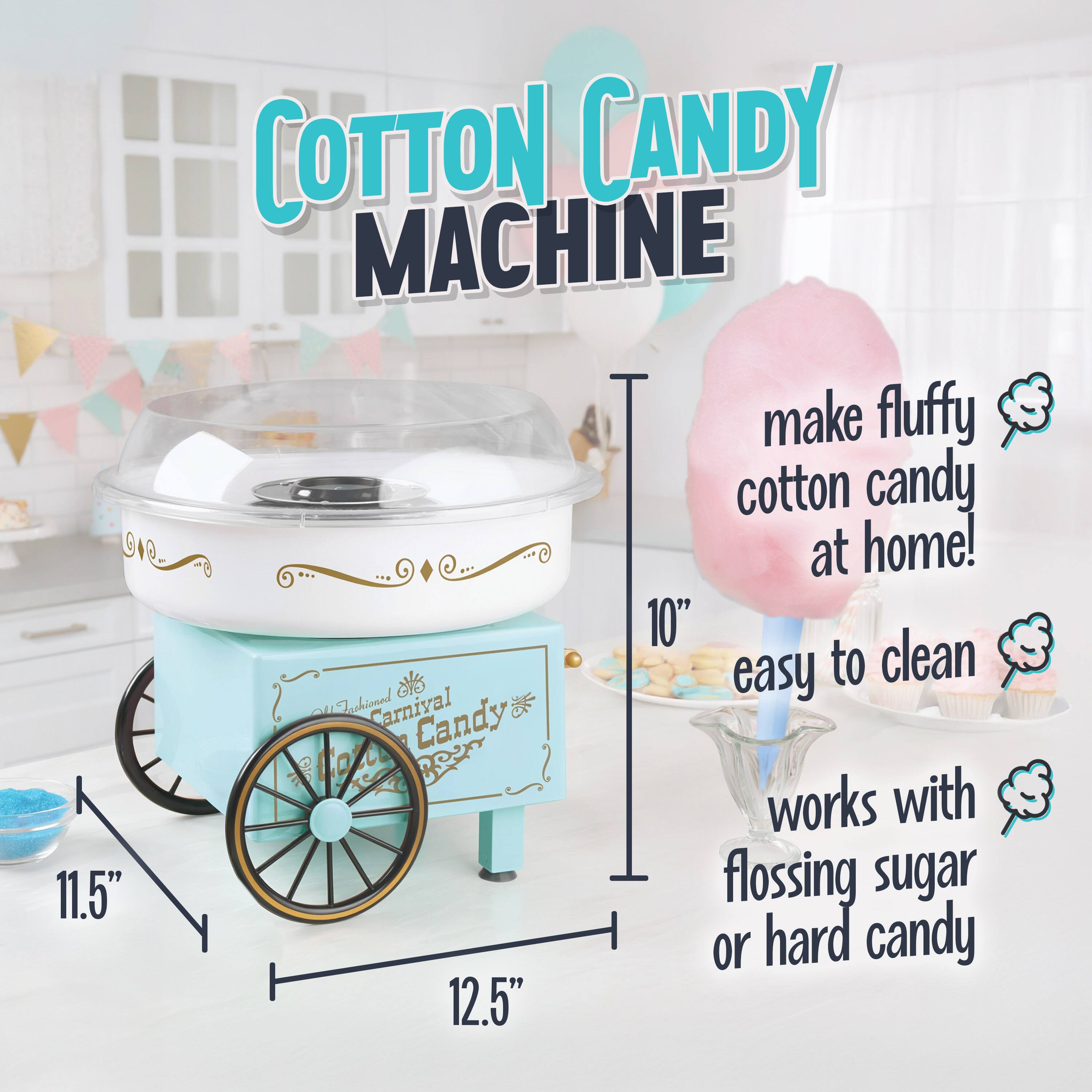 11.5" COTTON CANDY MACHINE make fluffy cotton candy at home! 10" easy to clean Zgshioned Carnival Candy G torc works with flossing sugar or hard candy 12.5"