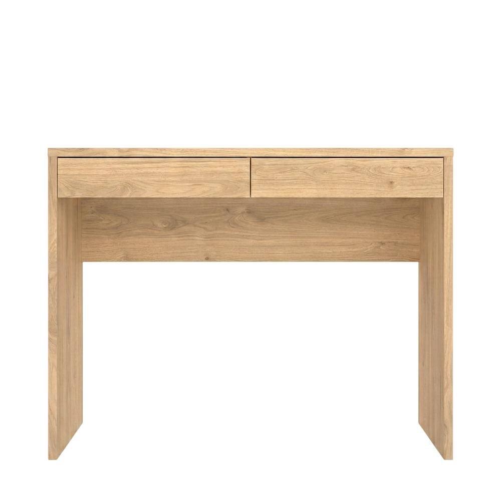 Back. FurniFact - Modern 2-Drawer Computer Desk for Home Office or Study Table - Brown.