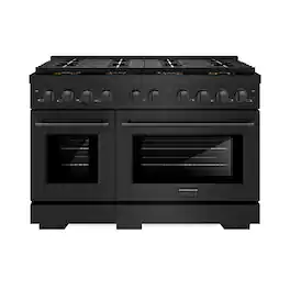ZLINE - 48 in. Paramount Gas Range with 8 Burner DuoPro Cooktop & Dual Ovens (PSGRB-48) - Black Stainless Steel