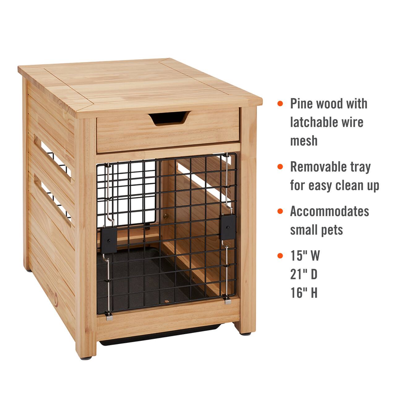 Alt View 11. TRINITY - 18" Natural Pet Crate End Table w/ Drawer - Natural.