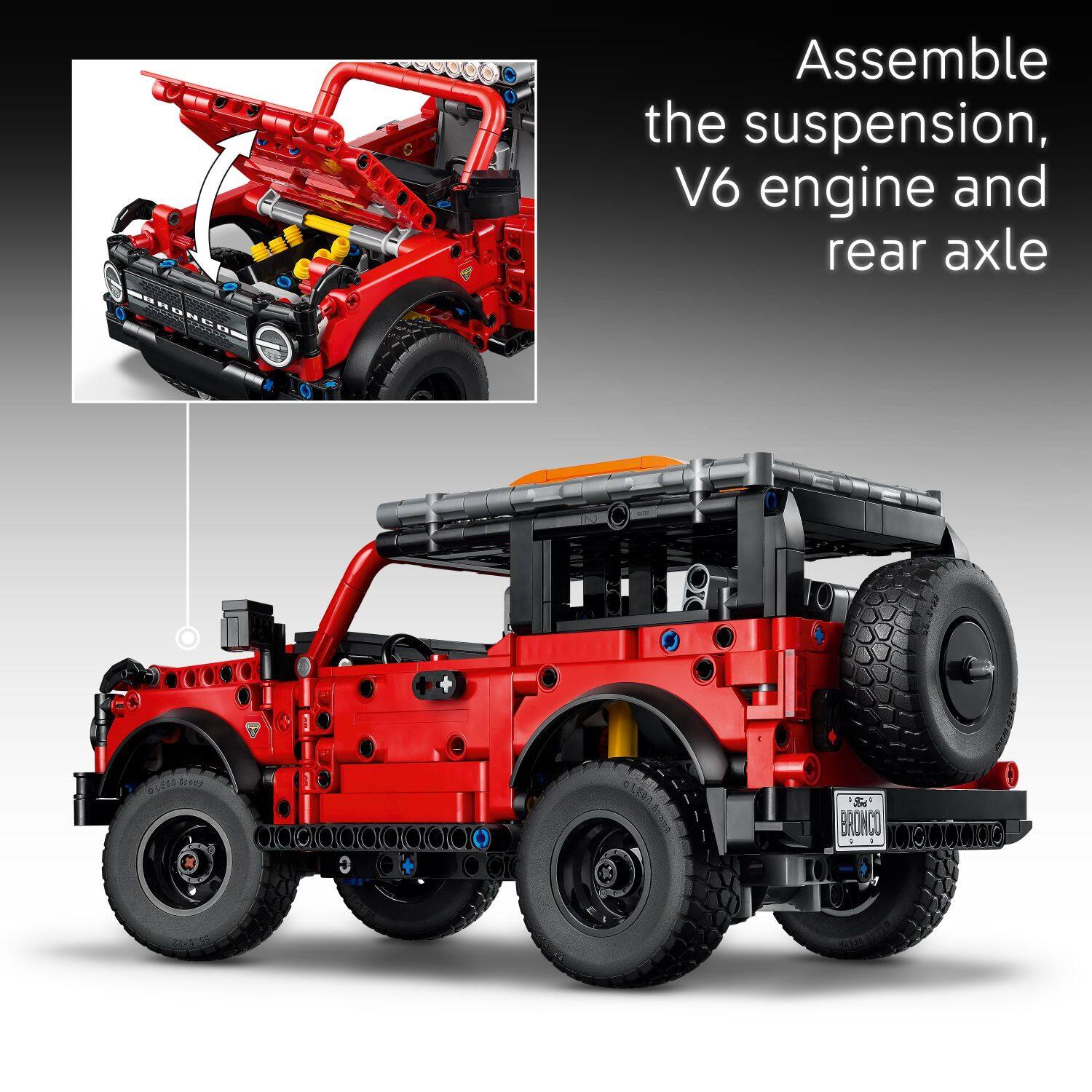 Assemble the suspension, V6 engine and rear axle